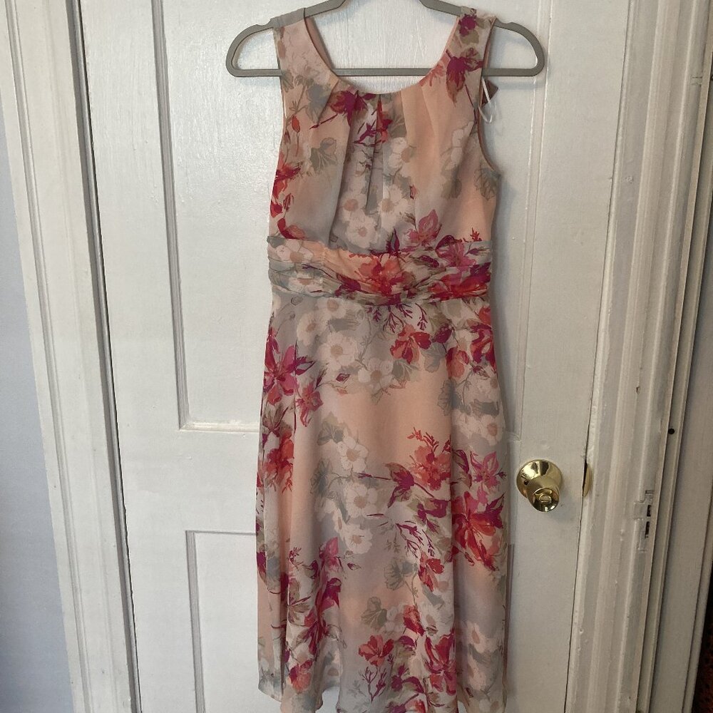 AB Studio Peach Floral Dress Size 4